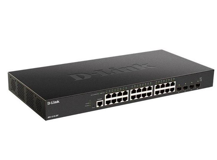 Šakotuvas D-Link DXS-1210-28T 24 prievadų 10GBase-T + 4 prievadų 10/25G SFP28 išmanusis valdomasis komutatorius | D-Link