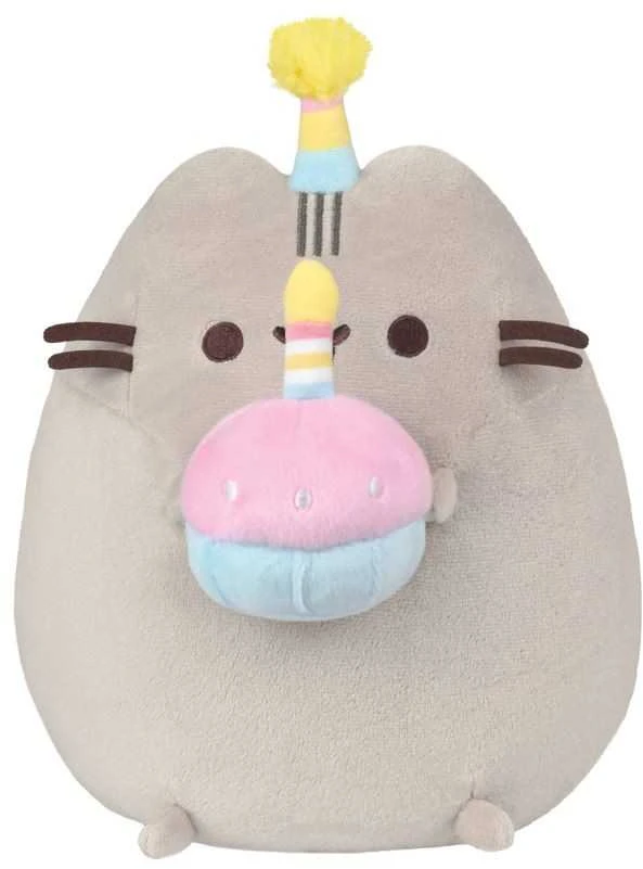 Pusheen - Pluszowa maskotka w czapeczce urodzinowej i tortem 24 cm