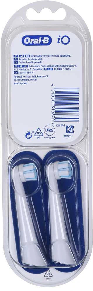 Oral-B | Replaceable Dantų šepetėlis Heads | iO Refill Gentle Care | Heads | Suaugusiems | Šepetėlių skaičius galvutės įeina 2 | Number of teeth brushing modes Does not apply | Baltas
