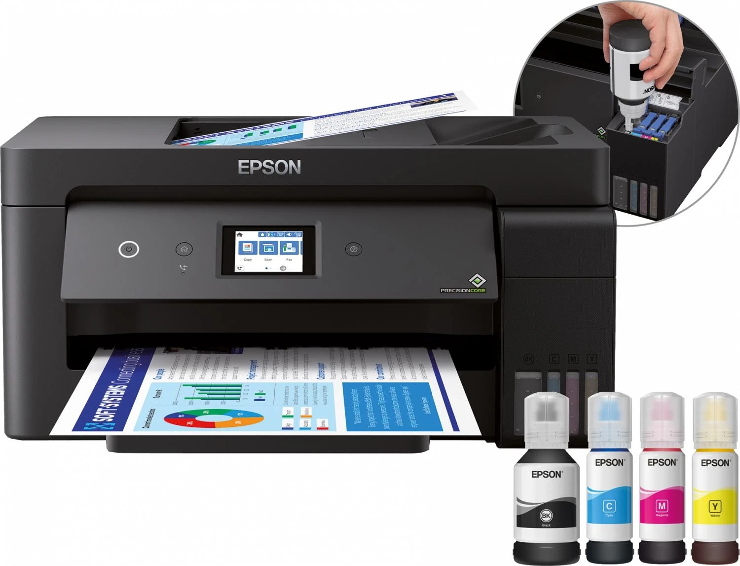 Epson | EcoTank | L14150 | Inkjet | Spalvotas | Daugiafunkcinis Spausdintuvas | A3+ | Wi-Fi | Juodas