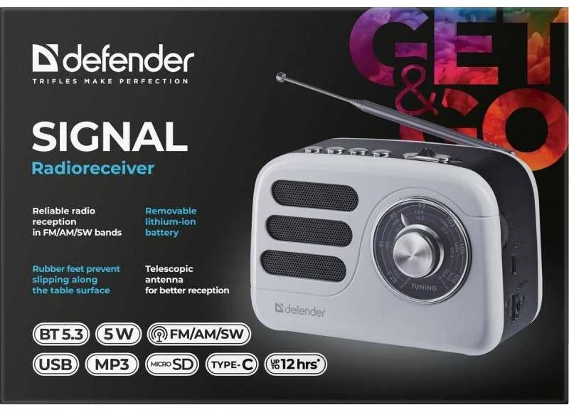 Kompiuterio kolonėlės Defender Nešiojama kolonėlė SIGNAL (65089)