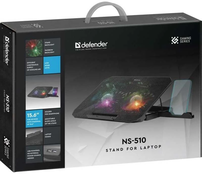 Defender COOLING PAD NS-510 15.6" 2W 2XUSB RGB