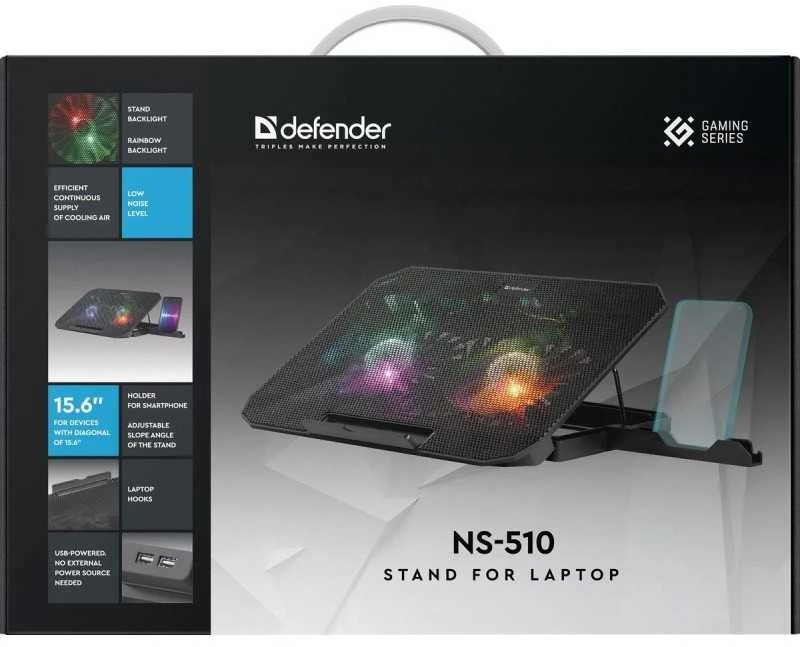 Defender COOLING PAD NS-510 15.6" 2W 2XUSB RGB