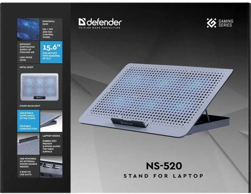 Defender COOLING PAD NS-520 15.6" 6W 2xUSB LED