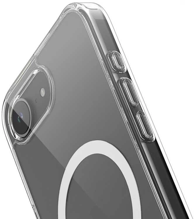 Crong Clear MAG dangtelis – iPhone 16e MagSafe dėklas (skaidrus)