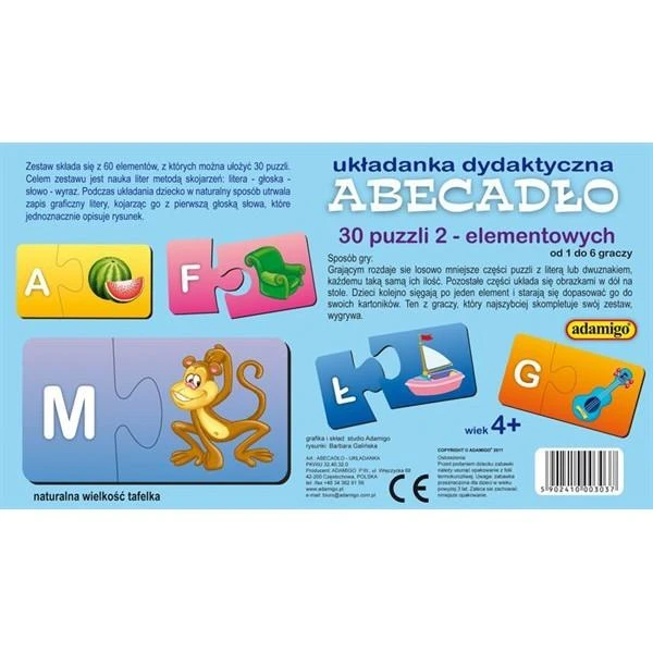 Dėlionė ADAMIGO Alphabet galvosūkis 03037