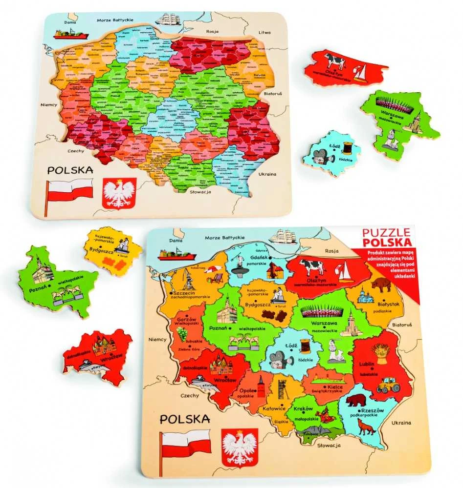 Dėlionė Daffi Puzzle medžio žemėlapis iš Lenkijos D-100 41004