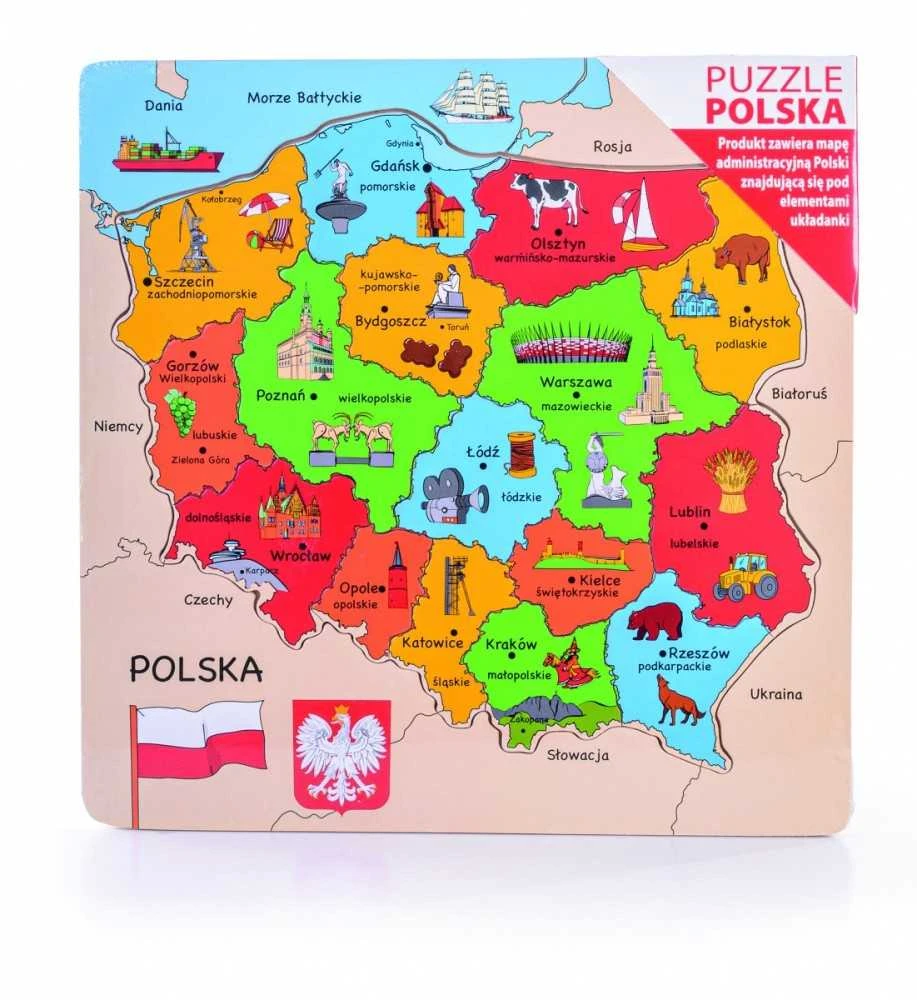 Dėlionė Daffi Puzzle medžio žemėlapis iš Lenkijos D-100 41004