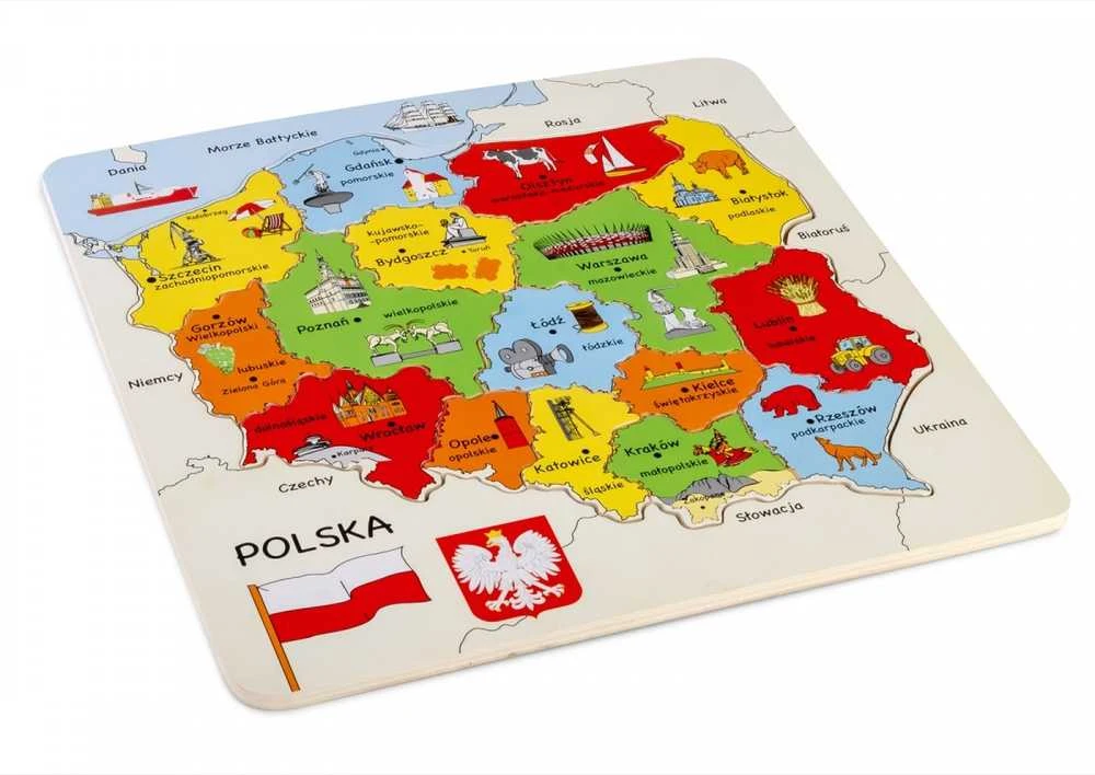 Dėlionė Daffi Puzzle medžio žemėlapis iš Lenkijos D-100 41004