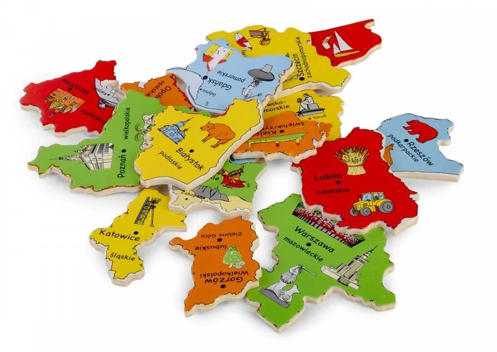 Dėlionė Daffi Puzzle medžio žemėlapis iš Lenkijos D-100 41004