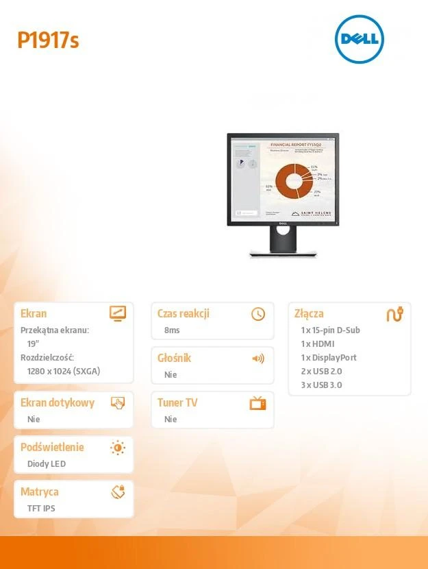 Monitorius DELL P1917S 48.3 cm (19") 1280 x 1024 pikselių SXGA LCD Juodas