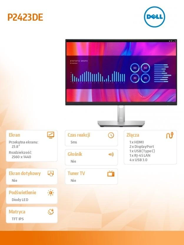 DELL P2423DE 24" LED monitorius (23,8")