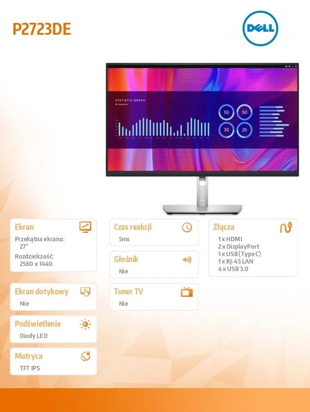 DELL Performance P2723DE LED monitorius
