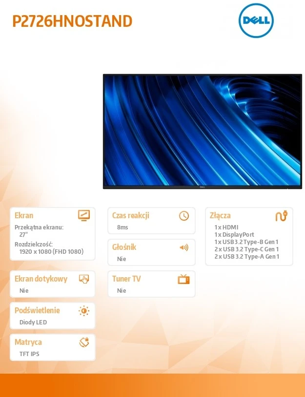 Dell Pro 27 Plus Monitorius - P2726H without stand