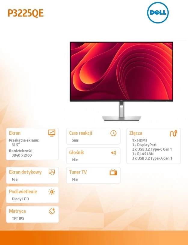Monitorius  Dell Pro 32 Plus 4K USB-C Hub P3225QE