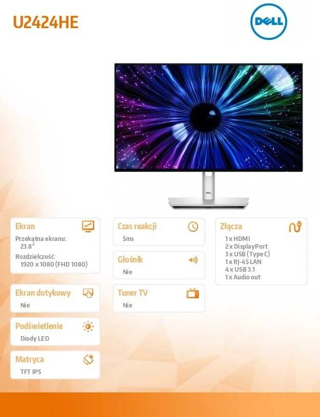 Dell UltraSharp 24 USB-C Hub Monitorius | U2424HE