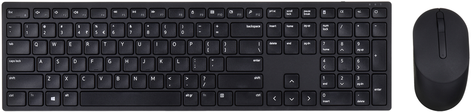 Dell Pro Belaidė klaviatūra ir pelė - KM5221W - US International (QWERTY) - Juodas (RTL BOX)