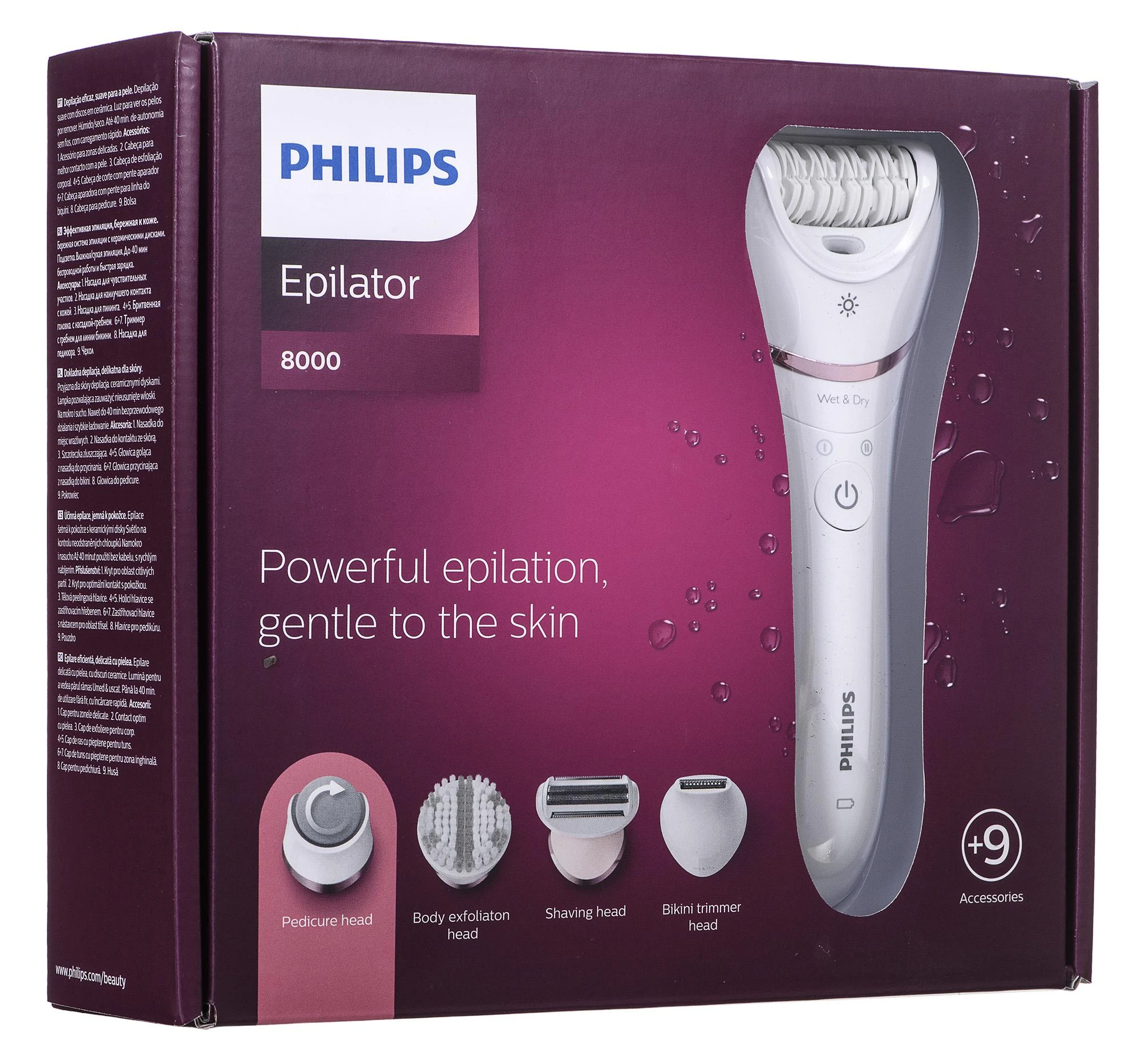 Philips Epilator Series 8000 „Wet & Dry“ epiliatorius BRE740/10
