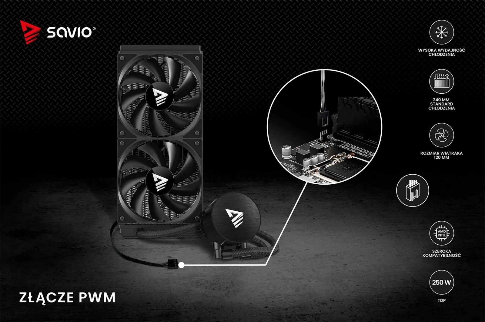 Savio Nox 240 mm vandens aušinimas aprašymas - Prekės nuotrauka