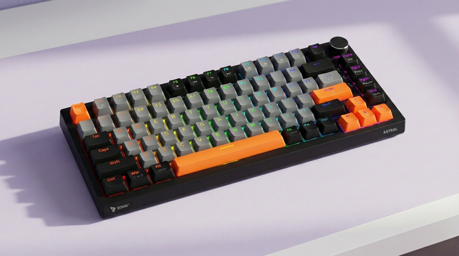 Savio Klaviatūra magnetyczna astral juodas outemu baltas jade magnetic rgb 3 spalvų keycapów aprašymas - Prekės nuotrauka
