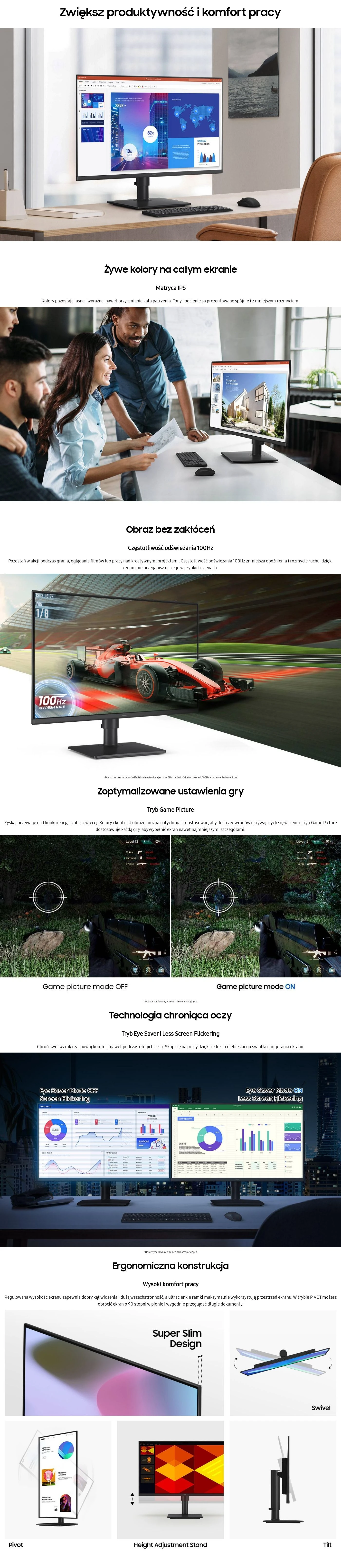 Samsung Monitorius 22 cale s40gd ips 1920x1080 fhd 16:9 2xhdmi 1xdp 2xusb-a 2.0 1xusb-b 5ms 100hz has+piv płaski 3yon-site (ls22d400gauxen) aprašymas - Prekės nuotrauka