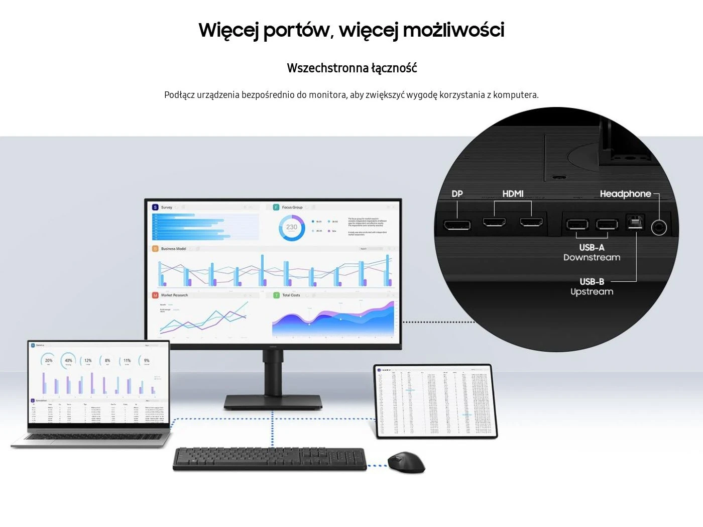 Samsung Monitorius 22 cale s40gd ips 1920x1080 fhd 16:9 2xhdmi 1xdp 2xusb-a 2.0 1xusb-b 5ms 100hz has+piv płaski 3yon-site (ls22d400gauxen) aprašymas - Prekės nuotrauka