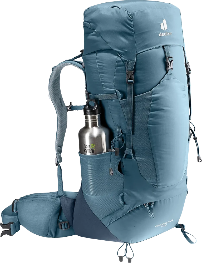 Deuter Aircontact Lite 40+10 turistinė kuprinė, pilka / mėlyna