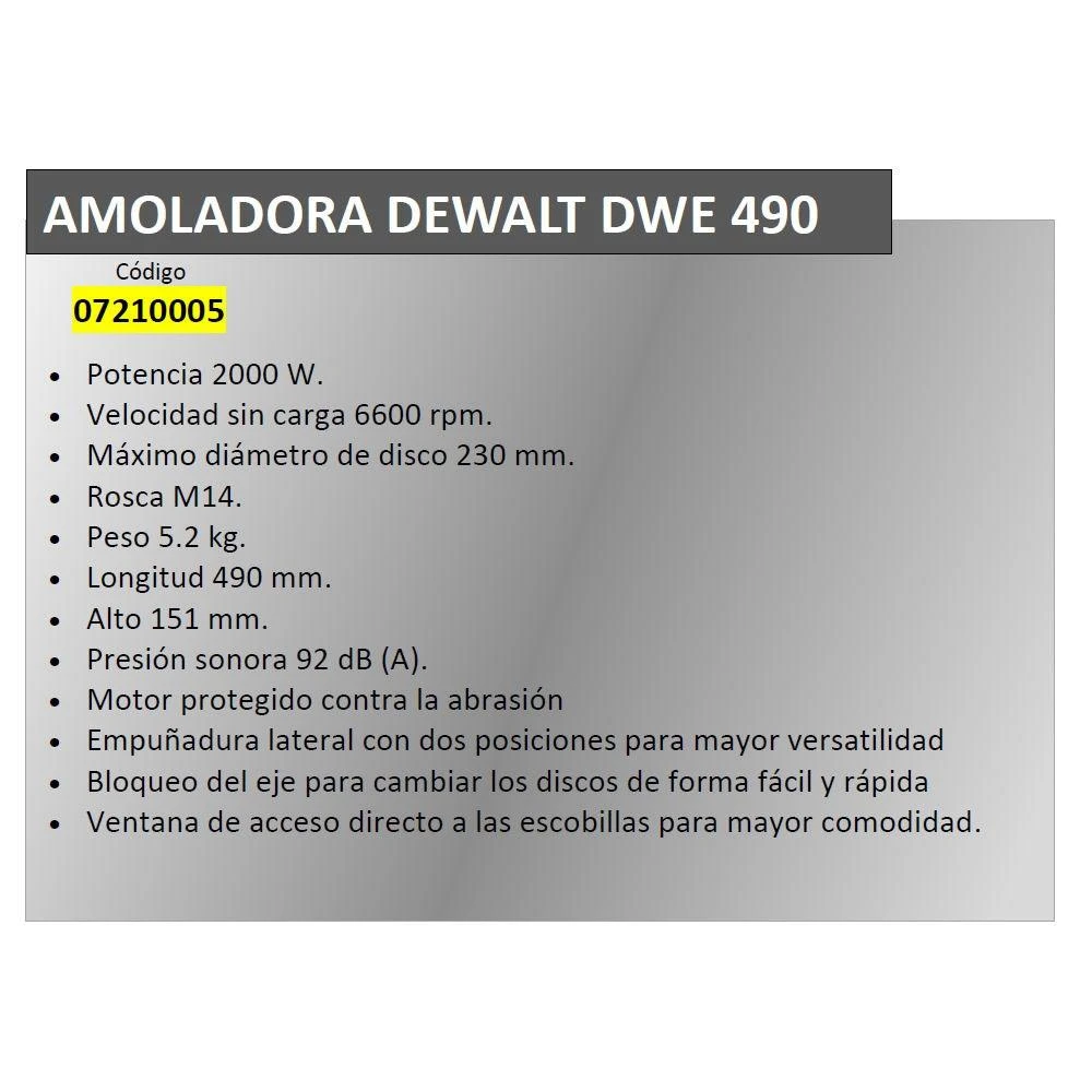 Elektrinis kampinis šlifuoklis DeWalt DWE490, 2000W (230 mm)