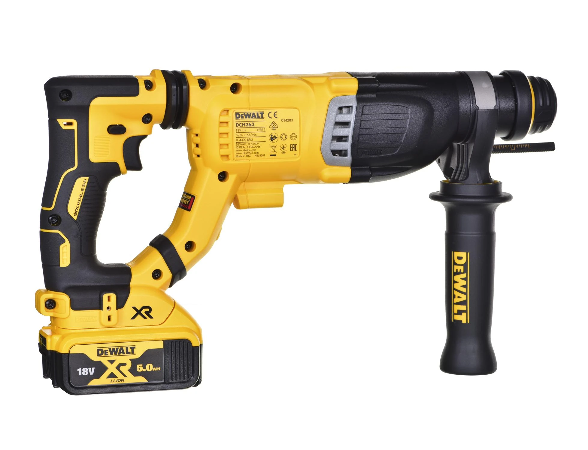 DeWalt perforatorius DCH263P1-QW; 3 J; SDS-plus; 18 V; 1x5,0 metų.