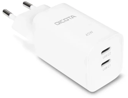 Dicota Įkroviklis gan 45w 2xusb-c balta