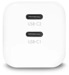 Dicota Gan 65W įkroviklis 2xUSB-C baltas