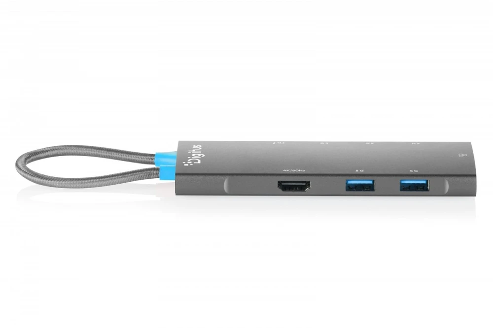 Digitus USB-C prijungimo stotis, 8 prievadų, universali, USB Type-C, pilka