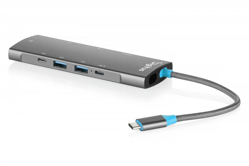 Digitus USB-C prijungimo stotis, 8 prievadų, universali, USB Type-C, pilka