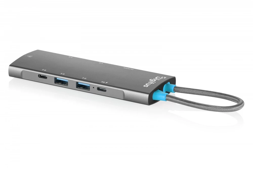 Digitus USB-C prijungimo stotis, 8 prievadų, universali, USB Type-C, pilka