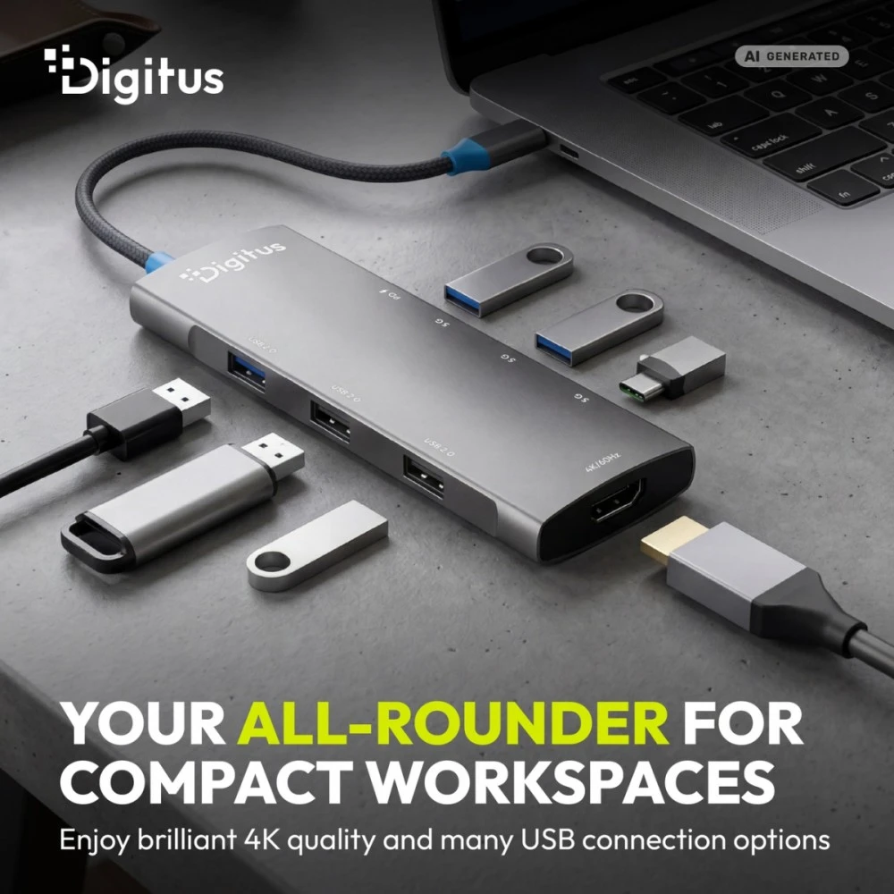 Stacja/replikator Digitus USB-C Docking Station, 8-Port, HDMI, USB, PD (DA-70920)