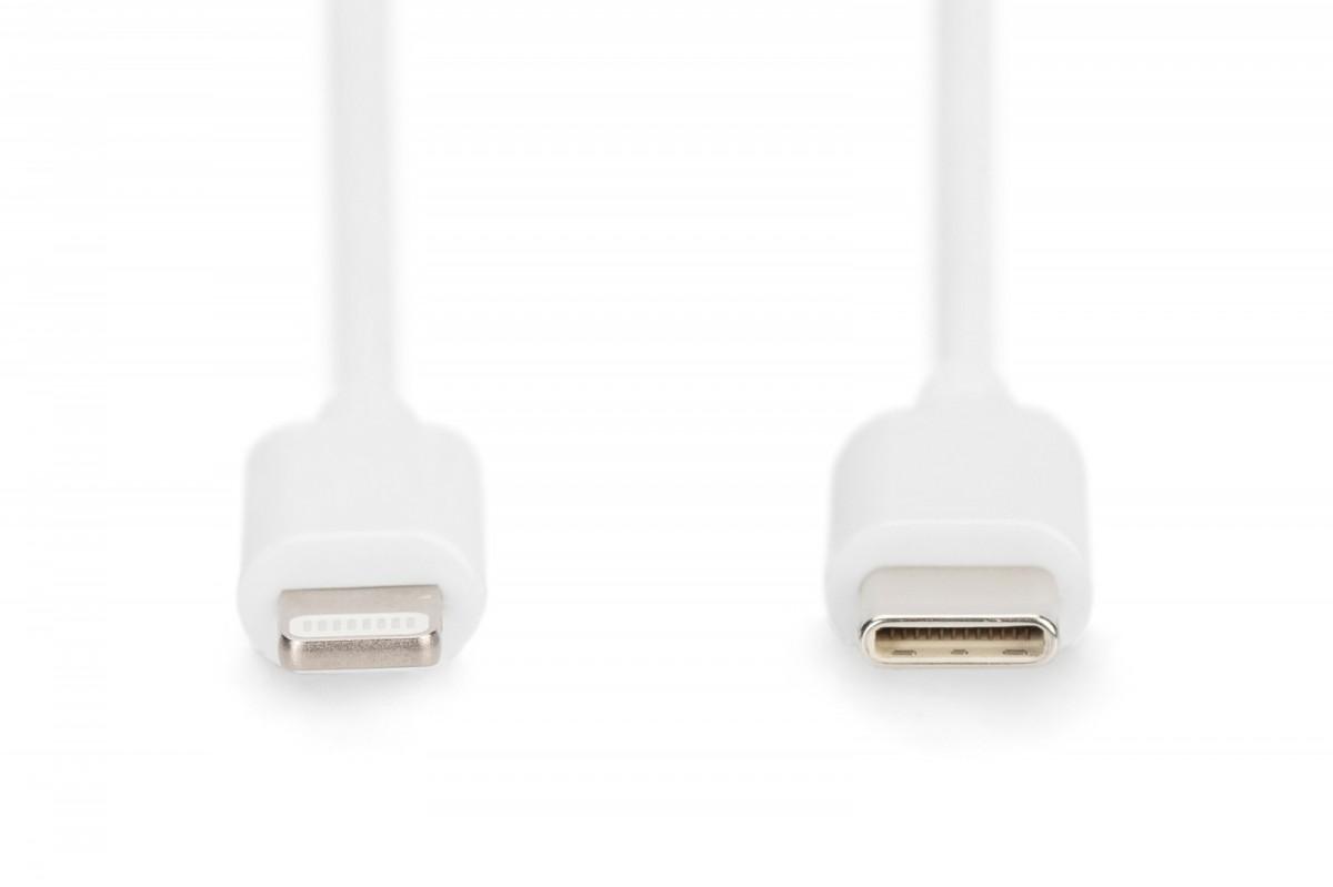 Digitus Skaitmenas | Lightning to USB-C duomenų / įkrovimo kabelis | DB-600109-020-W | USB-C prie Lightning Apple Lightning 8 kontaktų | USB C