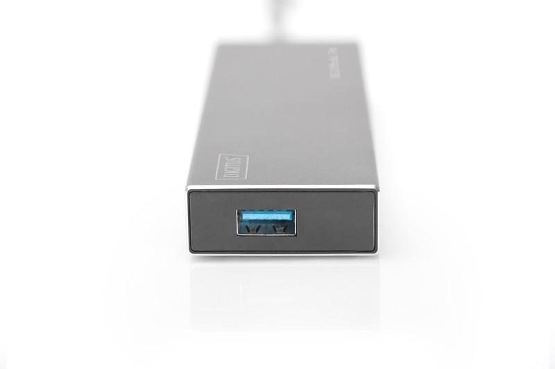Assmann Electronic DIGITUS Hub 7 prievadų USB 3.0 SuperSpeed, maitinimo šaltinis, HQ aliuminis
