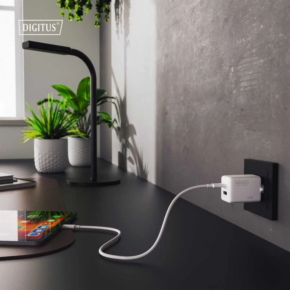 Digitus | USB GaN Charger 45W, 1x USB-C, 1x USB-A | DA-10302