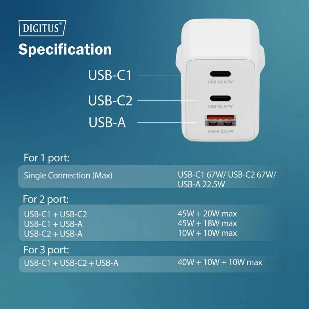 Digitus | Baterija charger, 67W | DA-10303