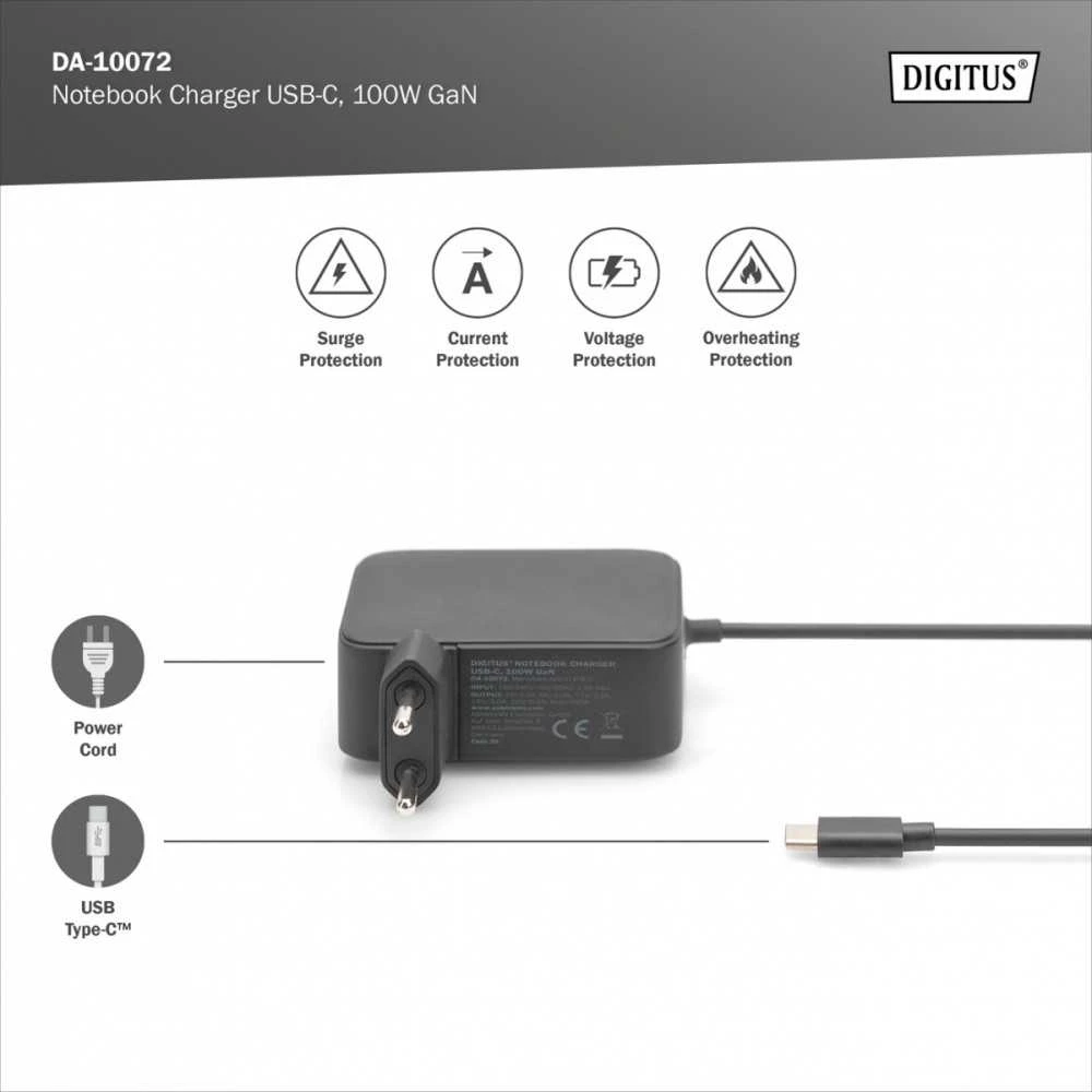 Digitus | Notebook Charger USB-C, 100W | DA-10072