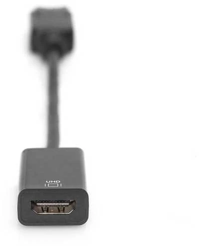 Digitus „Displayport“ adapterio kabelis su fiksatoriumi 1080p 60hz fhd tipo dp/hdmi a m/f 0,2m juodas