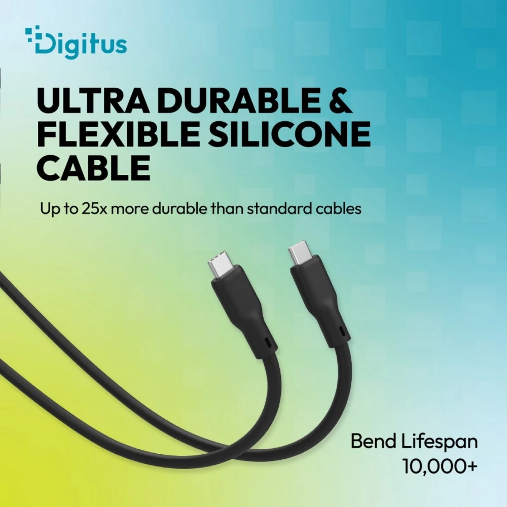 Digitus Digitus Kabelis silikonowy USB, USB4 wersja 2.0, USB 80 Gb/s, 0,5 m, juoda