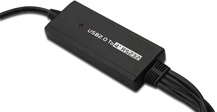 Adapteris digitus da-70159 (usb m - 4x rs-232 m; 1,5m; spalva juoda)