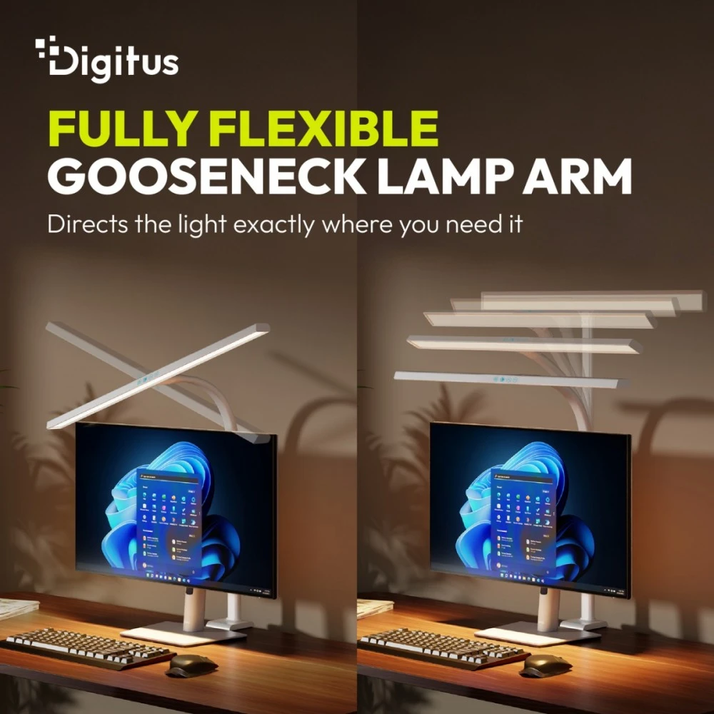 Digitus LED stalinė lempa, 80 cm, balta | DA-90493 | 2400 lm | 16 W | 3000-6500 K | šilta balta šviesa iki baltos dienos šviesos | LED lempa | 10 V