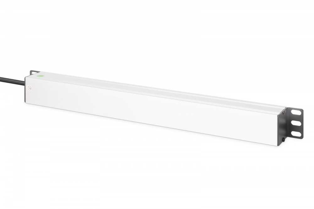 Digitus DIGIT 1U aliuminio maitinimo blokas, montuojamas į stelažą, 7 apsauginiai lizdai 16A, 230 V kintamoji srovė, 50/60 Hz, apsauga nuo viršįtampių, linijos filtras
