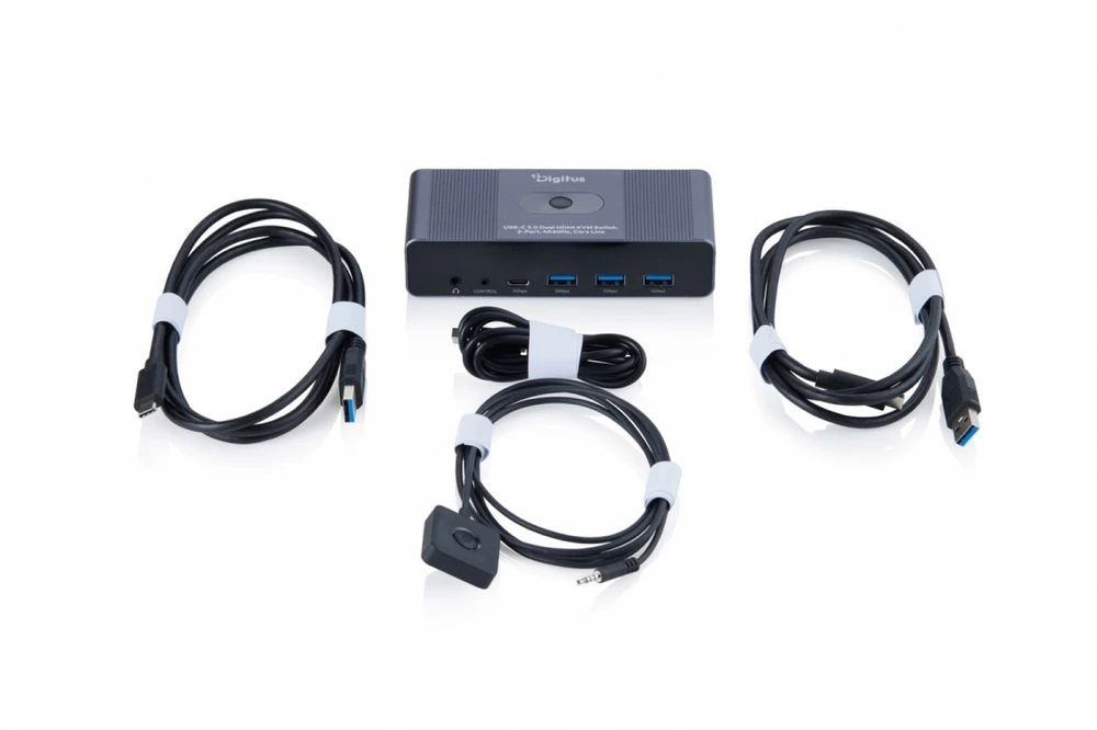 Digitus DS-12856 KVM jungiklis Pilka