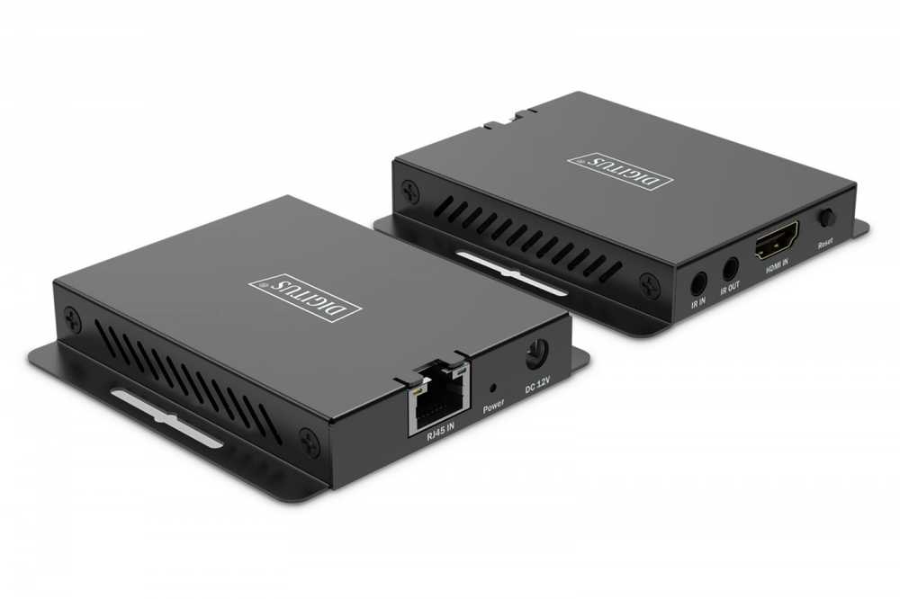Digitus Przedłużacz/extender hdmi 4k120hz 40m po skrętce hdcp 2.3 ir edid (komplektas)