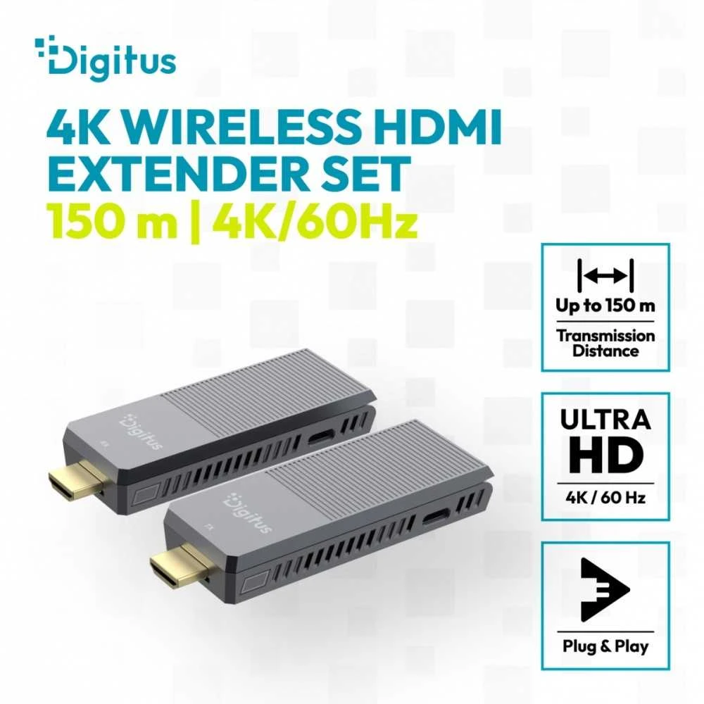 Digitus 4K Wireless HDMI Extender Set, 150 m, 4K/60Hz | DS-55359