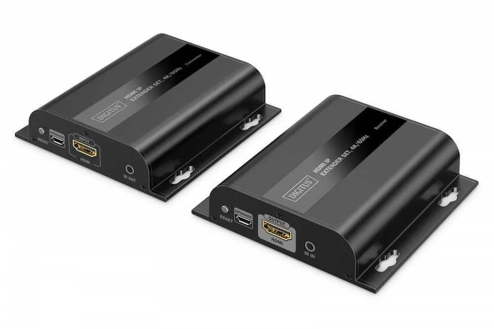 Assmann Electronic DIGITUS HDMI IP ilgintuvo rinkinys 4K/60Hz 120/200 m „One-to-Many“ CAT Juodas