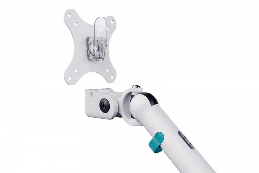 Assmann Electronic DIGITUS dvigubo monitoriaus laikiklis 2x35 colių 2x10kg mechaninė spyruoklinė VESA 75x75 100x100 Baltas